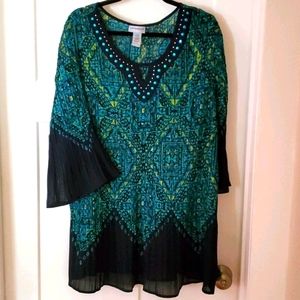 Catherine's 3x pleated plus sized top